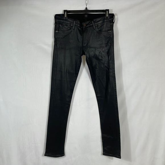 Citizens Of Humanity Jeans By Jerome Dahan 32 Black Shiny EUC - Picture 1 of 11